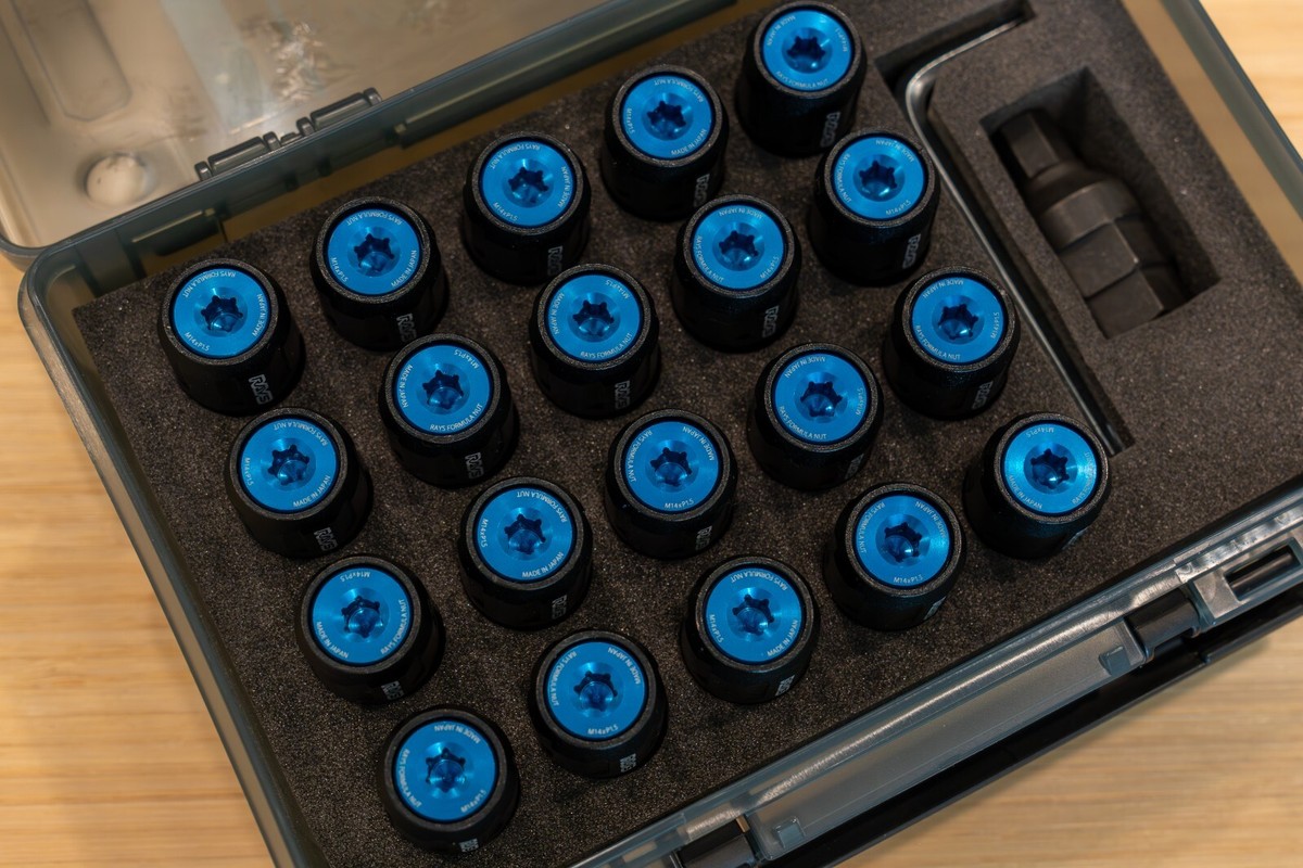 Genuine RAYS Formula Nut Set L45 (FN-II) - M14 x 1.5 - BLUE (20 