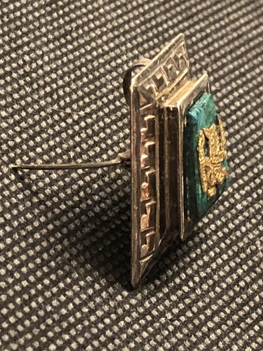 Vintage Sterling und Gold Anstecknadel Brosche Anhänger Inka Azteken Stil 925 16k OOAK - Bild 8 von 12
