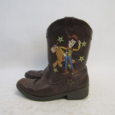 Disney Toy Story Woody Little Kids Youth Size 11 Brown Zip Cowboy Boots