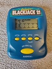 Radica Pocket Blackjack 21 Casino Electronic Hand Held Game 1997 Tested Works