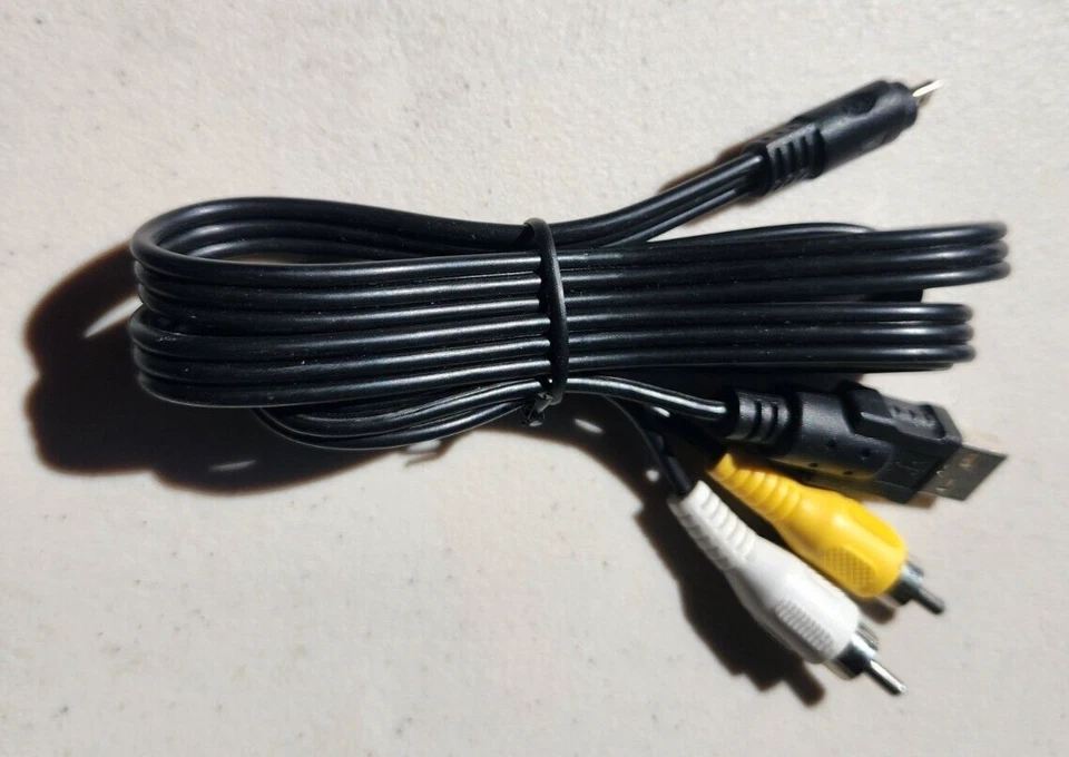 Cable de datos USB Mini B de 8 pines a doble RCA/USB A para la mayoría de los modelos Fuji FinePix de 4 pies Foto 3 de 3