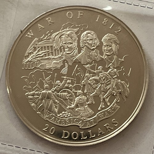 LIBERIA 2003 $20 DOLLARS WAR Of 1812 COMMEMORATIVE PROOF SILVER WORLD COIN B14 - 第 2/2 張圖片