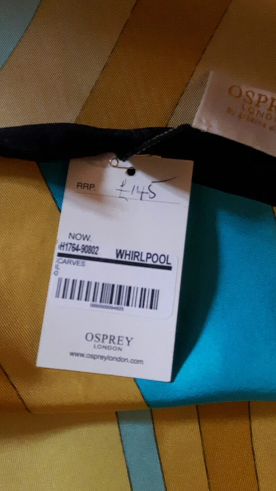 Designer Scarf Osprey Pure Silk Geometric 34 inches (86 cms) Square BN - Image 4 of 4