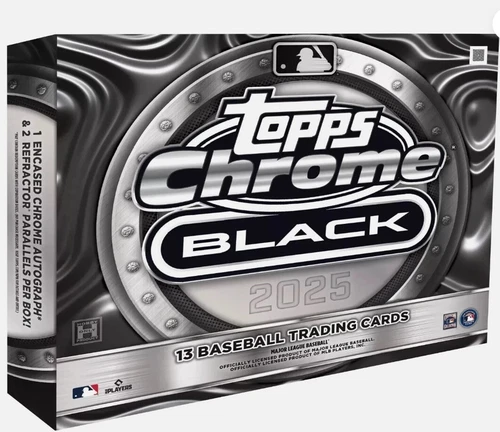 2025 TOPPS CHROME BLACK MLB BASEBALL HOBBY BOX (1 ENCASED AUTO) Brand New Sealed