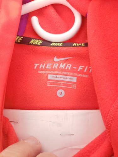 Nike Therma-Fit Girls Size S Pullover Hoodie Sweatshirt Orange 678593-671 - Picture 3 of 7