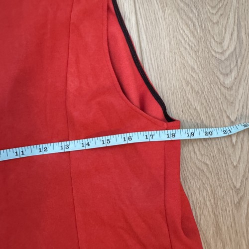 Revolve KRISA Sz L Red Asymmetrical Zip Red Faux Suede Vest Sleeveless - Picture 6 of 6