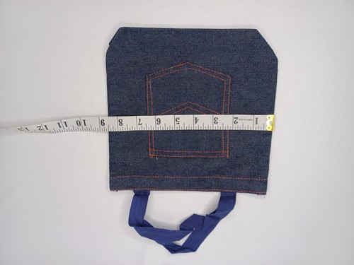Denim Blue Jean Pouch With Pocket & Handles - Picture 8 of 9