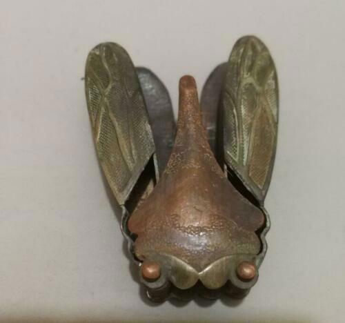 Chinese old Copper Handmade Carved Cicada Collectable Snuff box - Picture 2 of 4