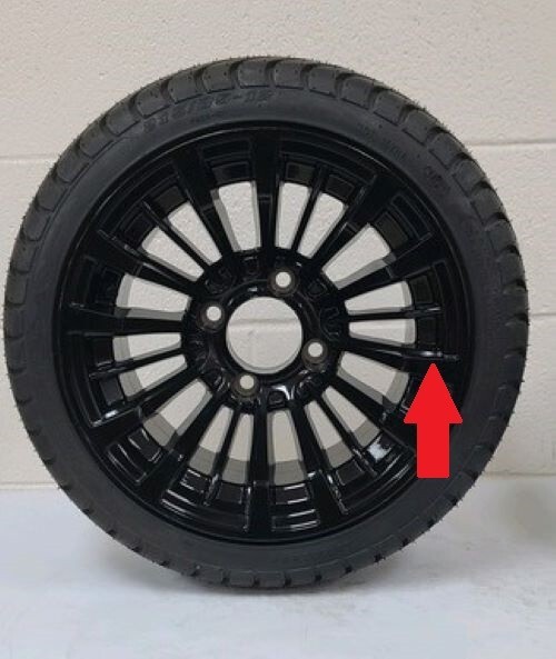 RETURNED GOLF CART 12" BLACK MATADOR WHEELS and 215/3512 LOW PROFILE