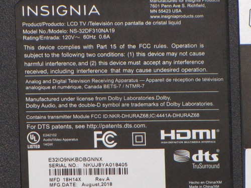Insignia Fire TV F20 Class NS-32DF310NA19 LED HD Smart Aug 2018 - Picture 21 of 24