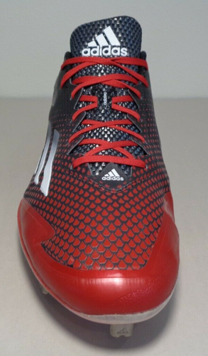 Adidas Size 13 M ADIZERO Black Red Baseball Cleats New Men's Shoes - Picture 4 of 12