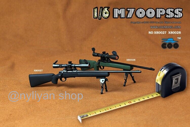 1/6 X80027(Green) フィギュア用 M700PSS スナイパーライフル