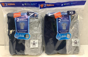 Hanes Boys Tagless T-shirts 2 PK Sz XS 4-5