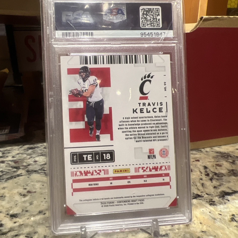 2021 Panini Contenders DP Football Travis Kelce Season Ticket /99 PSA 10 - Image 2 of 3