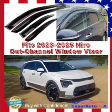 For 2023-2025 Niro Out-Channel Window Visor Rain Guard Sun Vent Wind Deflectors