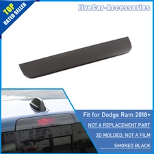 Smoky Black 3rd High Third Brake Tail Light Lamp Cover Trim For Dodge RAM 2018+