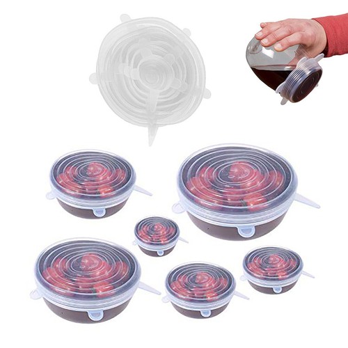 Set Pentole Coperchi A Ventosa In Silicone, Riutilizzabili, Antipolvere, Resistenti Al Calore, Adatti Ad Ogni Contenitore Rotondo Con Bordo Piatto, Per Padelle, Pentole E Wok, 5 Misure Forno Microonde - Foto 9