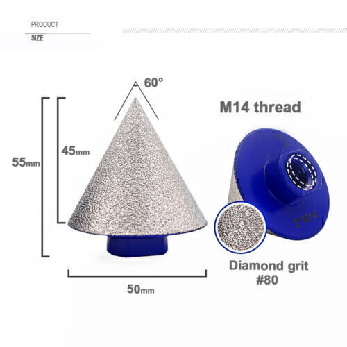 Fresa a cono diamantata per piastrelle in ceramica, smussatrice per sega a tazza - Foto 10 di 13