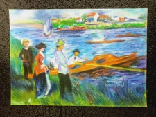 Pierre-Auguste Renoir (handmade) Drawing on antique paper signed and sealed.