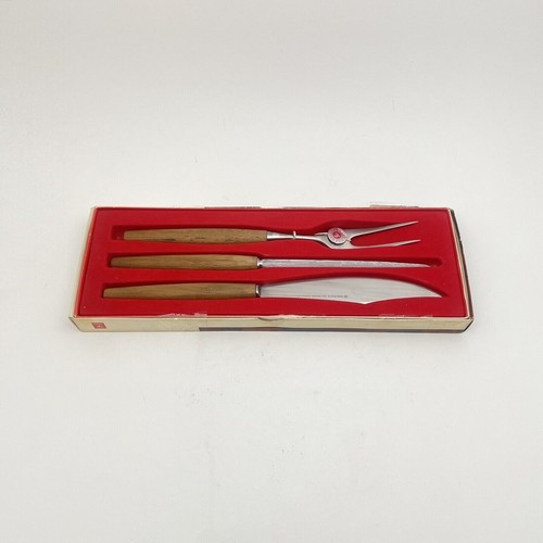 Wusthof Dreizack Set intaglio in scatola metà secolo forchetta coltello vintage Germania anni '60 - Foto 8 di 11
