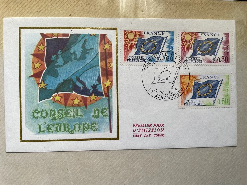 premier jour d'émission enveloppe 1975 Conseil De L’Europe - Photo 1/1