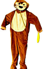 Little Brown Monkey Costume Infant Size 12-24 Months Halloween Zippered NO TAIL