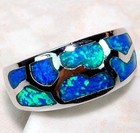 Australian Opal Inlay 925 Solid Sterling Silver Ring Jewelry Sz 6 GA3-7 — photo 1