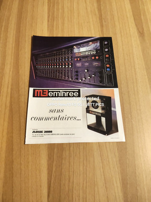 1979 M3 EMTHREE AUDIO MIXER COMPUTER ECHO & SPEAKER PROFESSIONAL VINTAGE PUB AD