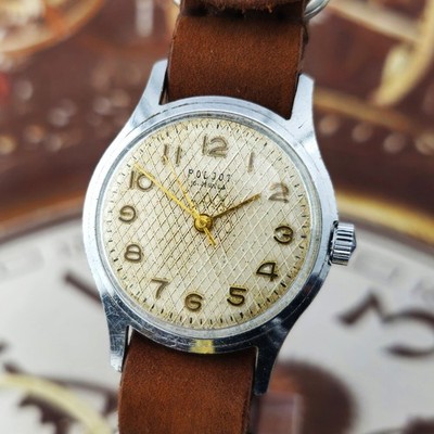 Vintage Watch USSR POLJOT VERY Rare Soviet early Wristwatch 1MChZ im.Kirova 16j