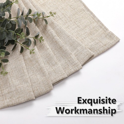 Linen Curtains Bedroom Rod Pocket Semi Sheer Curtain Burlap Light Filtering T... - Picture 7 of 9