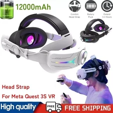 Adjustable RGB Head Strap with 12000mAh Battery for Meta Quest 3S VR Accessories
