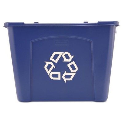 , Recycling Bin/Box, Stackable, 14 GAL, Blue, for Indoors/Outdoors/Garages/Ho...