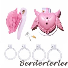 Pink Chastity Cage Sissy Male CB Lock Abstinence Cage Chastity Device with Belt