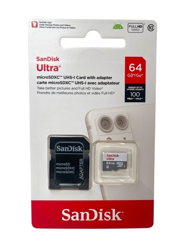 SanDisk 64GB Ultra Class 10 TF 100MB/S MicroSD Micro SDXC UHS-I TF Memory Card - Picture 1 of 3