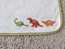 Gymboree blanket little dino baby reversible 2007 dinosaur green trim lovey