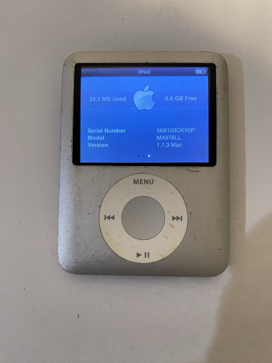 Apple iPod Nano 3rd Generation Silver (4 GB) Works Great | eBay