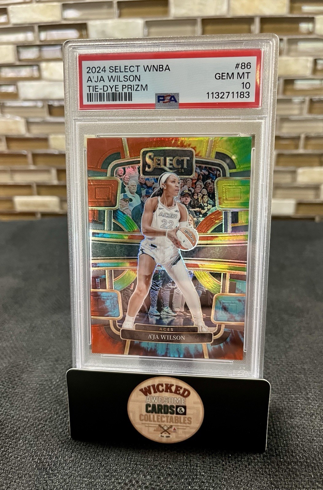 2024 Panini Select A'Ja Wilson Concourse Tie-Dye Prizm /25 PSA 10 POP 6! WNBA