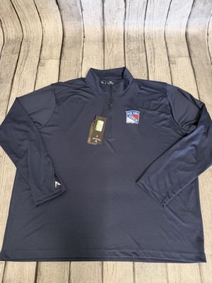 NWT Men s Antigua New York Rangers Tribute Quarter-Zip Pullover XXL Navy 2XL