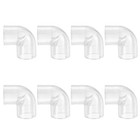 8pcs Clear Elbow Fitting, 90 Degree 14mm ID PC Pipe Fitting Adapter