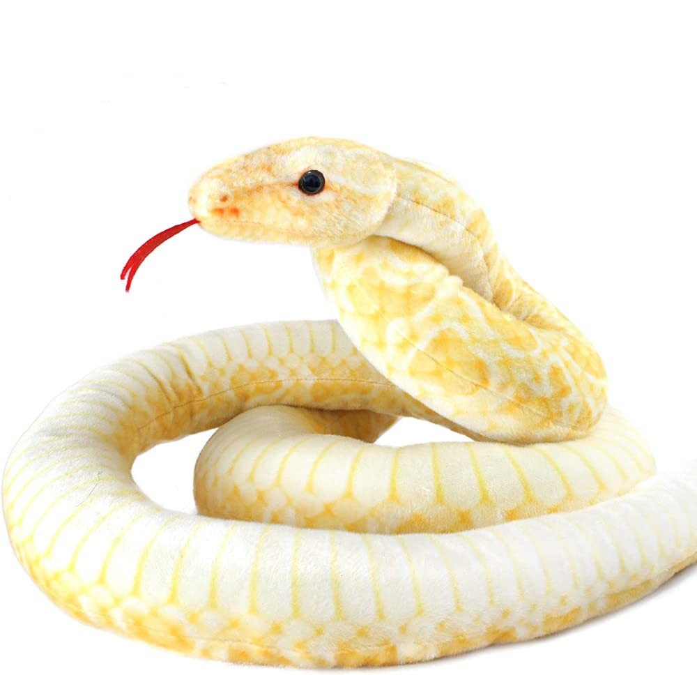 Grande peluche serpent jaune de 305 cm pour enfant et decoration de chambre