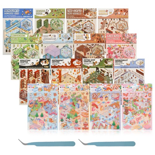 16 Pcs DIY 3D House Stickers Fun 3D Sticker Scene Cute 3D Scene Stickers jeEZx - Picture 8 of 11
