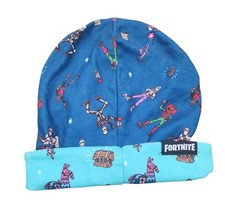 Fortnite Beanie Kids One Size Fits Most Reversible Blue Characters