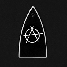 GUITAR TRUSS ROD COVER - Engraved Etched - Fit ESP LTD - ANARCHY Punk Rock Black