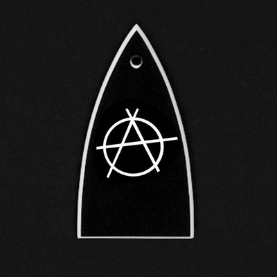 GUITAR TRUSS ROD COVER - Engraved Etched - Fit ESP LTD - ANARCHY Punk Rock Black