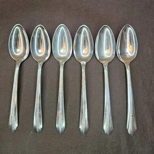 WM Rogers IS 1939 ALLURE Wheat Silverplate Flatware 6” Teaspoons Lot of 6