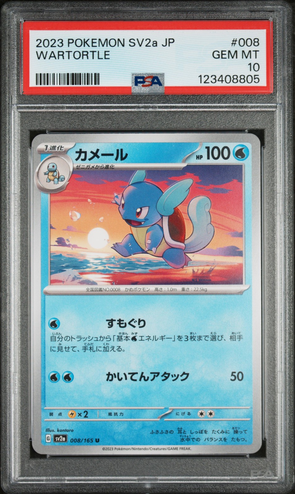 2023 POKEMON JPN SV2A-POKEMON 151 #008 WARTORTLE PSA 10