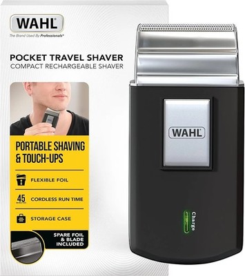 WAHL Taschen-Reiserasierer Pflegeset kompakt wiederaufladbar Elektrorasierer Set