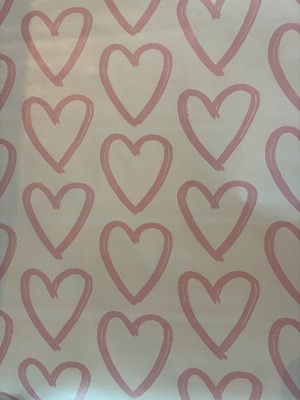 5 rolls Osecage pink & white heart pattern peel & stick wallpaper 9.45 sq ft