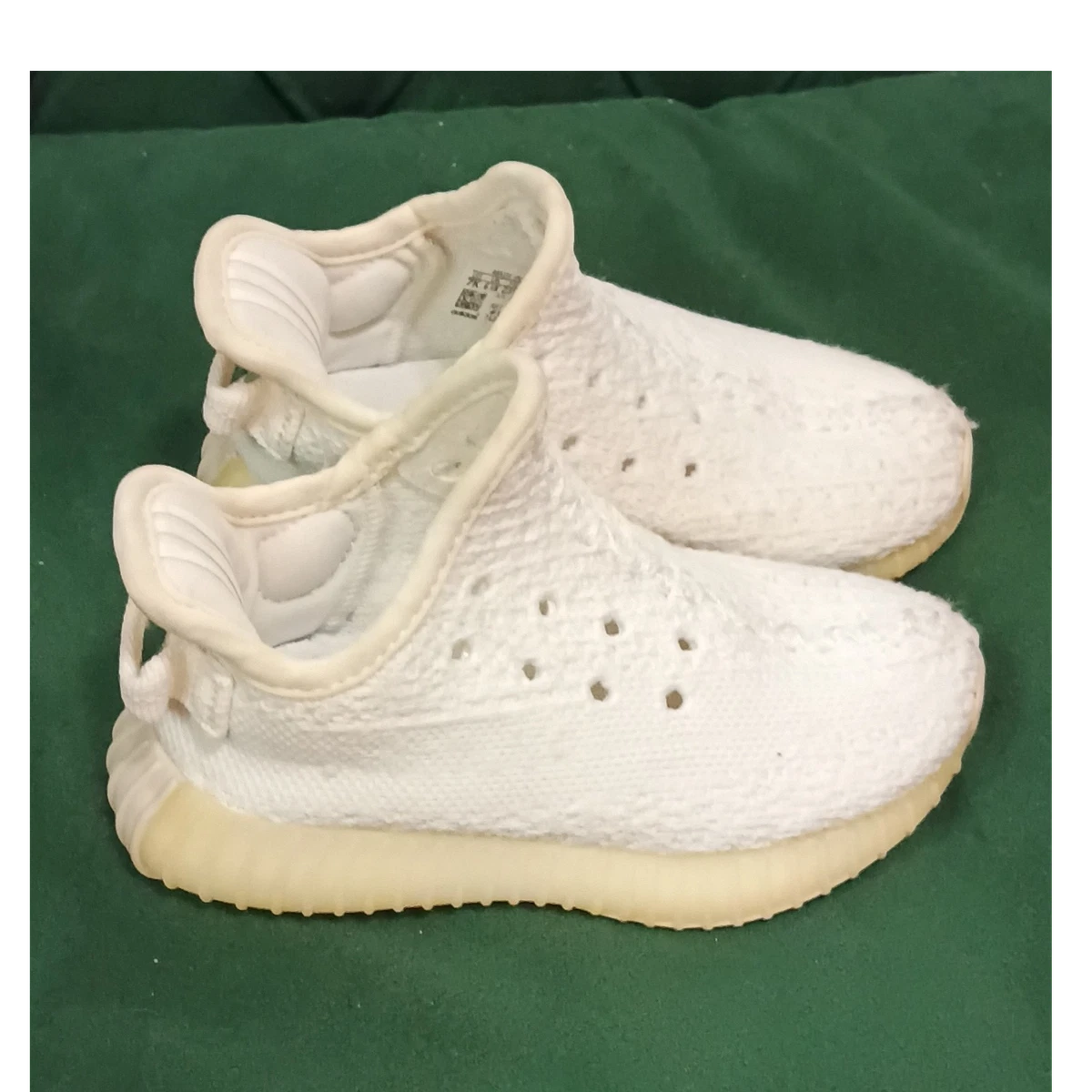 adidas Kids Cream/White Knit Slip-On Sneakers Amazon.com | adidas Kid main image 2