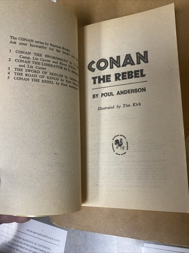 Vintage Paperback Book CONAN THE REBEL by Poul Anderson Bantam Fold Out 1980 - Picture 6 of 7